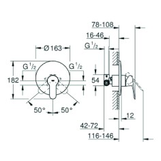 Miscelatore rubinetto incasso doccia bauedge grohe
