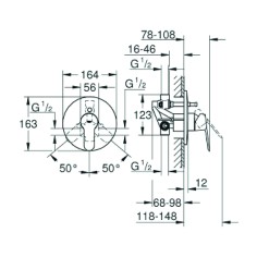 Miscelatore rubinetto incasso doccia con deviatore bauedge grohe