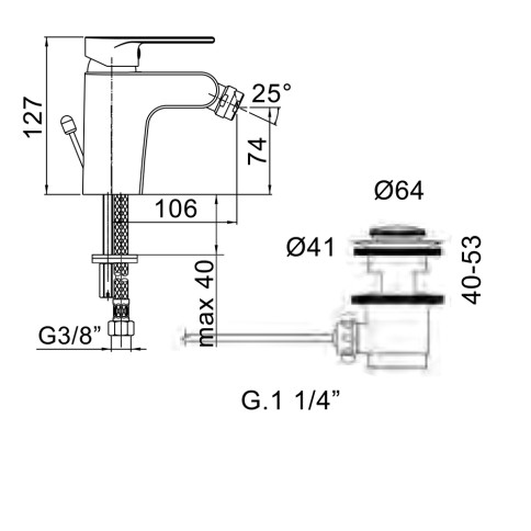 Miscelatore rubinetto bidet logos mamoli