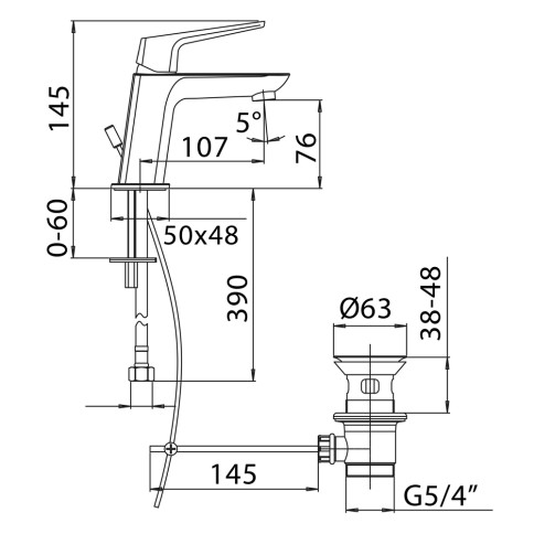 Miscelatore rubinetto lavabo spartaco mamoli