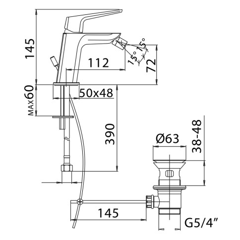 Miscelatore rubinetto bidet spartaco mamoli