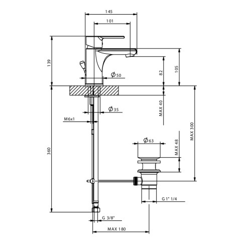 Miscelatore rubinetto lavabo ten tiemme