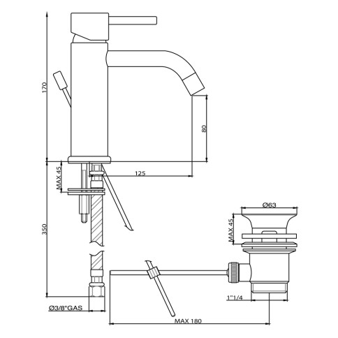 Miscelatore rubinetto lavabo joy gaboli