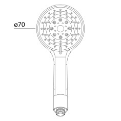 Doccetta 3 getti anticalcare in abs ischia metaform